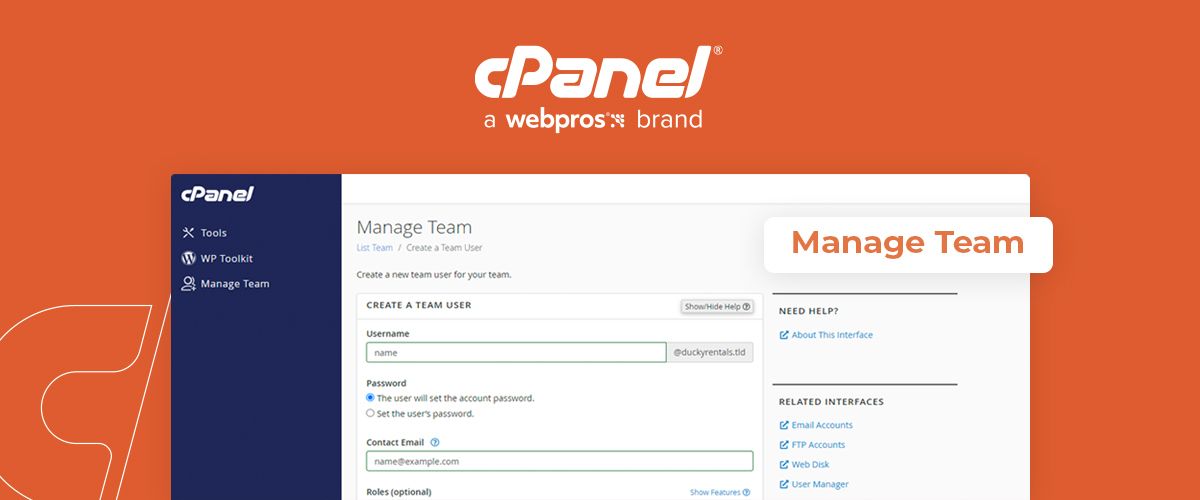 Geef anderen toegang tot je hostingpakket met Manage Team in cPanel