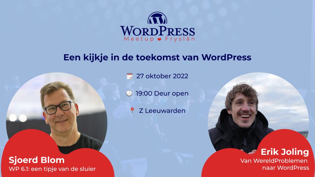 Kom naar de WordPress Meetup FryslÃ¢n op 27 oktober in Leeuwarden